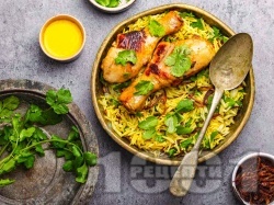 Запържено ароматно пиле с ориз, зеленчуци и кориандър - снимка на рецептата